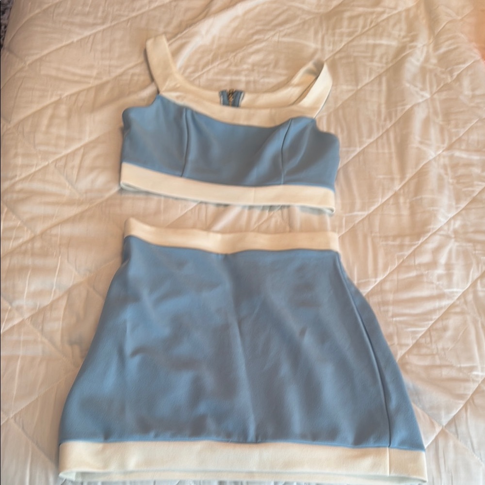 Blue and White Two-Piece Set